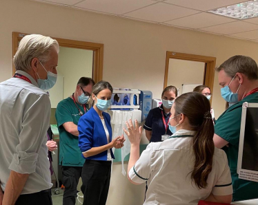 Helen visiting a hospital as Health Minister