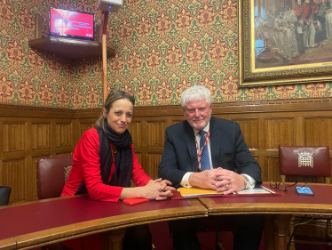 Helen with the Maritime Minister Lord Gower