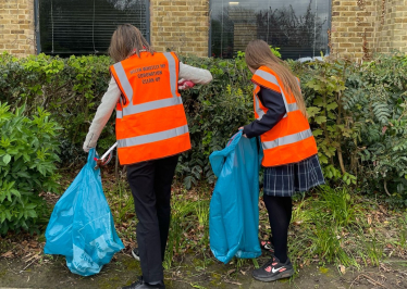 Helen at a litter pick she organised for the Coronation