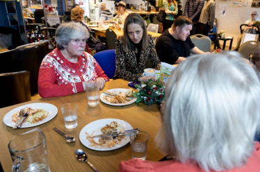 Helen at the designated warm space Fusion community centre in Park Wood (Image: Humphrey Nemar)