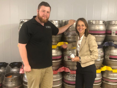 Helen visiting Whitstable Brewery