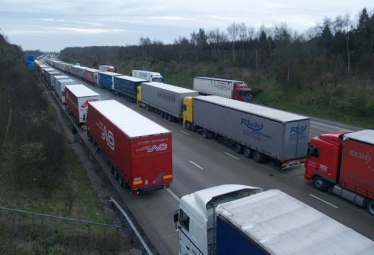 Lorries parked on the M20